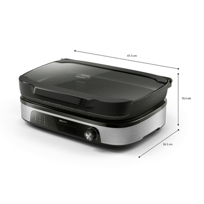 Grill elektrik Philips HD6212/90, 2400W, 1250 cm², i zi
