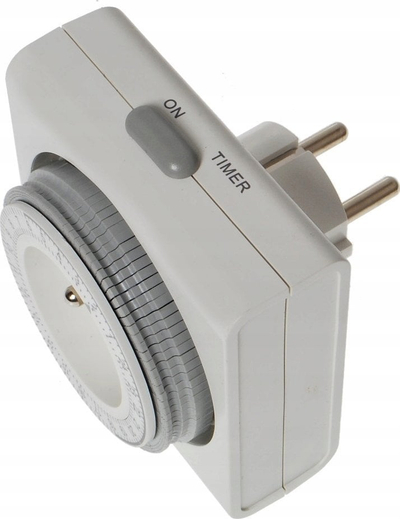 Timer mekanik REV Compact, programim 24 orë, i bardhë