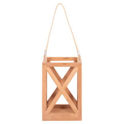 Fener dekorativ FENT HM4581, dru teak, 20x20x30-58cm, natyral