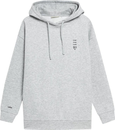 Дуксерица со капуљача Outhorn за жени, oversize, големина S, светло сива