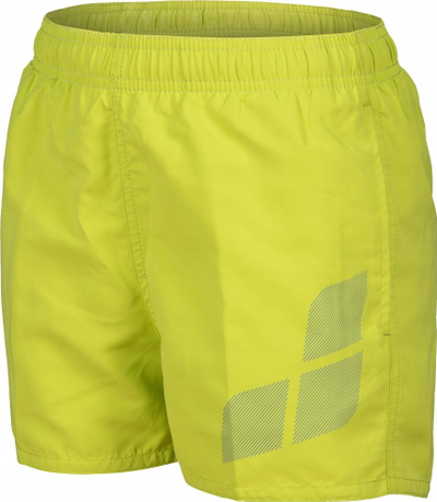 Shorce plazhi për çuna Arena Beach Short Logo R 116, poliester i riciklum, thahet shpejt, jeshile neoni