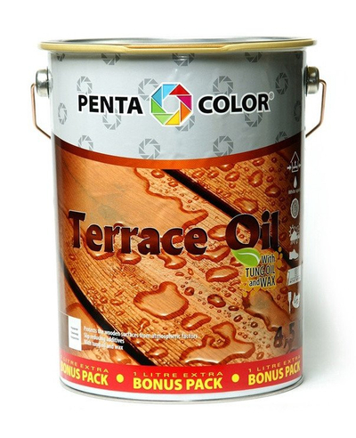Vaj për tarraca Pentacolor OIL FOR TERRACE WITH TUNG, për dru të jashtëm, mbrojtje nga lagështia