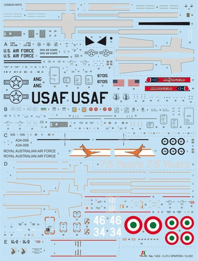 Model avion Italeri 1450 Alenia C-27J G.222 Spartan, plastik, shkall 1/72