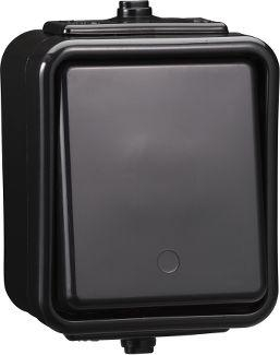Schneider Electric Cedar Еднополен Прекинувач IP44, Црн