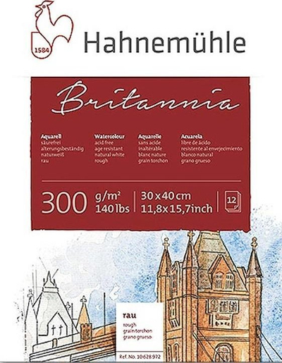Bllok akvareli Hahnemühle Britannia, 30x40cm, 300g 12 fletë, i bardhë