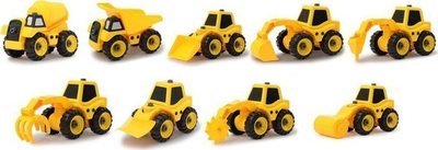 Lodër ndërtimi Jamara 405168 Construction Vehicle Set 9in2, set automjetesh pune, 2 shasi, e verdhë