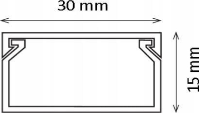 Kanalete kabllosh CanaLux 30x15mm, 2m, e bardhë