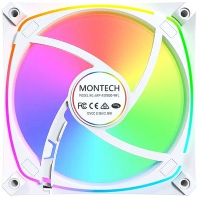Вентилатор за PC Montech AX120 Pro ARGB, 120mm, PWM, бел