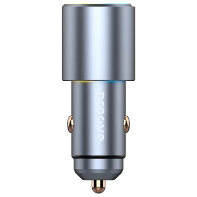 Karikues për makinë Proove Double Energy, 50W, 2×Type-C, metal gri