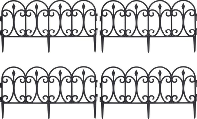 Rrethoje kopshti ProGarden Palisade, 60x30cm, set 4 copë, e zezë