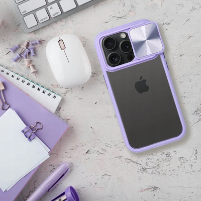 Футрола Slider за iPhone 15 Plus, заштитна, виолетова
