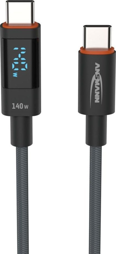 Kabllo USB Ansmann 1700-0176, USB C me USB C, 1.2 m, ngjyrë antracit