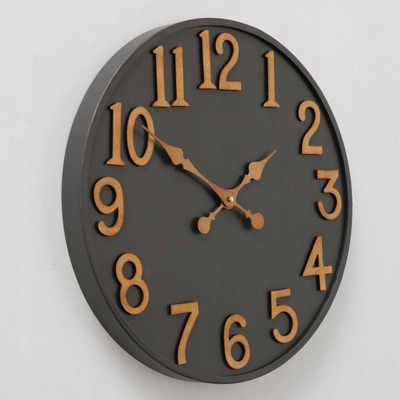 Orë muri Boltze Lincoln, metal, Ø50 cm, gri e errët