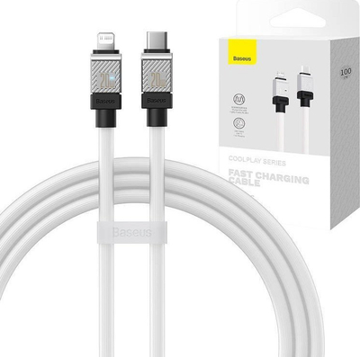 Kabllo karikimi Baseus CoolPlay, USB C në Lightning, 20W, 1m, e bardhë