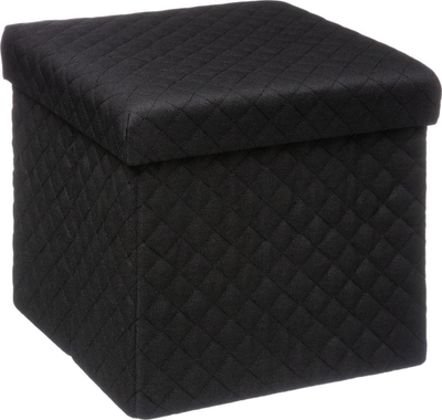 Puf me kapak 5five SQUARE Bella, 31x31 cm, palosës, i zi