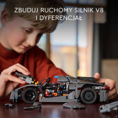 Set lodër ndërtuese Koenigsegg Jesko Absolut Grey Hypercar, model garash, gri