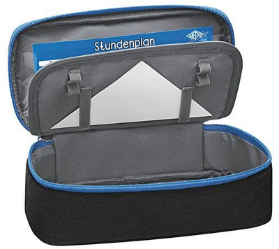 Etui për lapsa Wedo 24243010, me flap mrena, i zi e blu