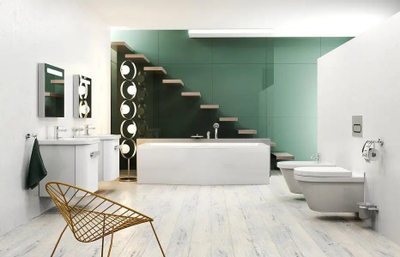Furçë WC Ravak Chrome CR410.00, murale, gotë qelqi mat, krom