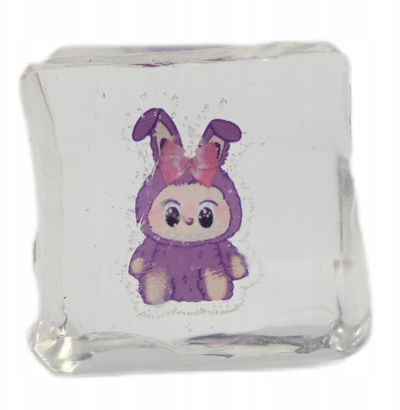 Lodër kundra stresit Midex Labubu Mochi, set me 4 copa, formë kubi, transparente shumëngjyrëshe