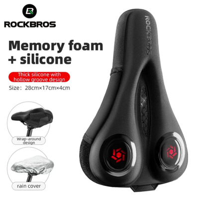 Mbulesë sele biçiklete Rockbros LF044R, shkumë memory dhe silikon, 28x17cm, e zezë