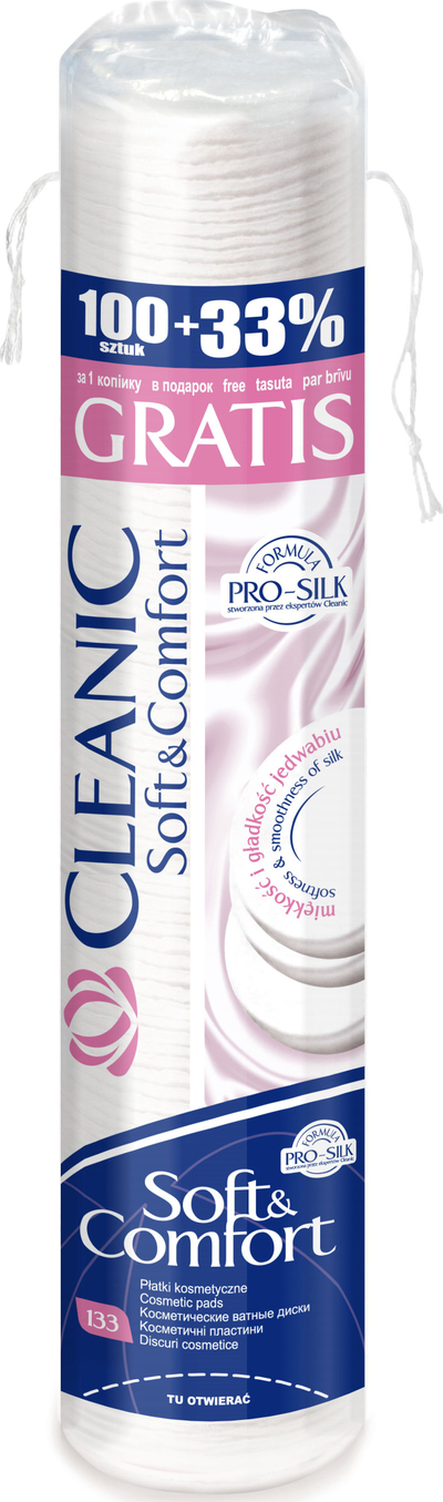 Cleanic Soft & Comfort памучни дискови, 133 парчиња