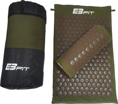Set tapet akupresure EB Fit, me jastëk, 67x42cm, jeshil