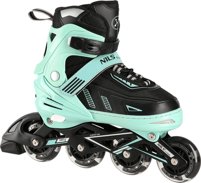 Patina inline Nils Extreme NA11230A, rrota me LED, nr. 35-38, ngjyrë mente me të zezë