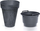 Vazo dekorative Prosperplast Cube Slim DCUS355E, efekt betoni, me insert, antracit