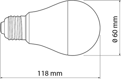 Poç elektrik GTV LED, E27, 12W, 1100lm, 230V, e bardhë e ngrohtë