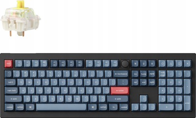 Tastierë mekanike Keychron V6 Max, wireless 2.4 GHz Bluetooth, RGB, switch Banana, e zezë