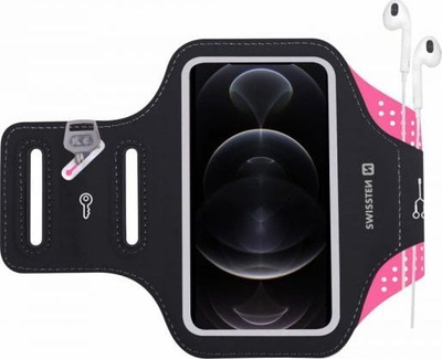 Mbajtëse për krah Swissten Arm Band Case, për telefona deri 6.0", rozë