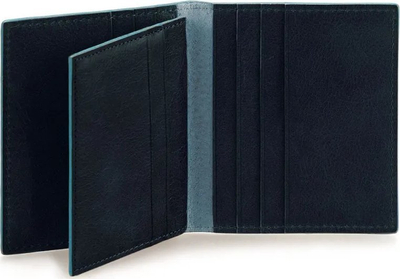 Mbajtës kartelash Piquadro Blue Square PP1518B2, lëkurë, unisex, blu