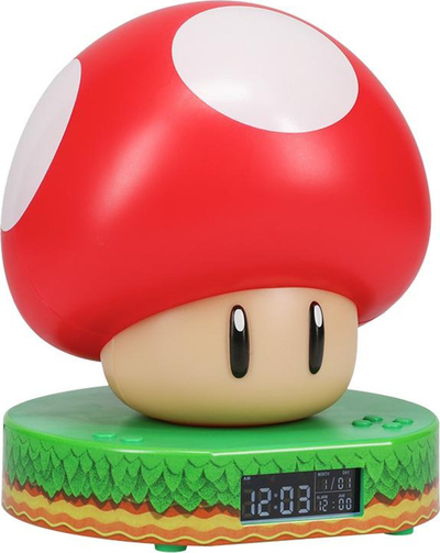 Orë dixhitale alarmi Super Mario Mushroom DgAlrmClk 62, ekran dixhital, si kërpudhë e lojës, me shumë ngjyra