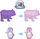 Set lodrash Polly Pocket Pajama Party Snowy Sleepover Owl Compact HKV37, me figurina dhe lojë me ujë, shumëngjyrësh