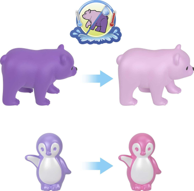 Set lodrash Polly Pocket Pajama Party Snowy Sleepover Owl Compact HKV37, me figurina dhe lojë me ujë, shumëngjyrësh