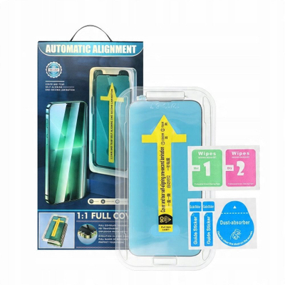 Mbrojtës ekrani Glass 5D Full Glue për iPhone 15, xham i temperuar, i zi