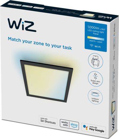 Panel tavanor LED WiZ Panel SQ, 12W, Wi-Fi, 30cm, i zi