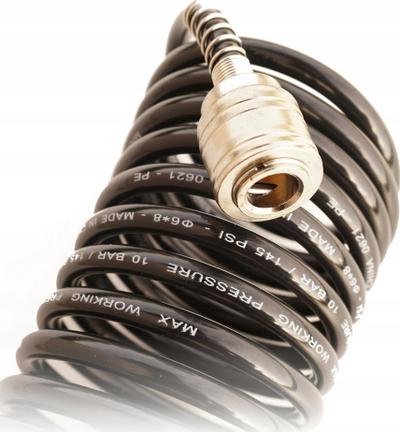Zorrë ajri me spirale Stanley, 5m, Ø6x8mm, e zezë