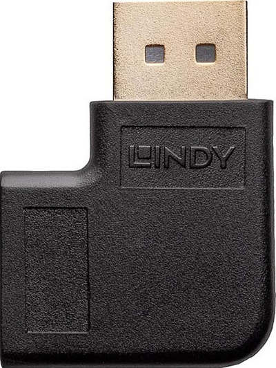Adapter DisplayPort Lindy 1.4 Left Angled, 8K 60Hz, i zi