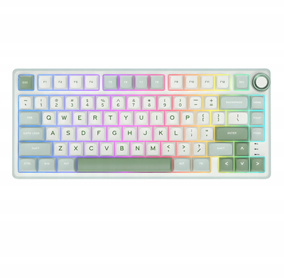 Tastierë mekanike Royal Kludge R75 Sky Cyan, 75%, RGB, jeshile me të bardhë