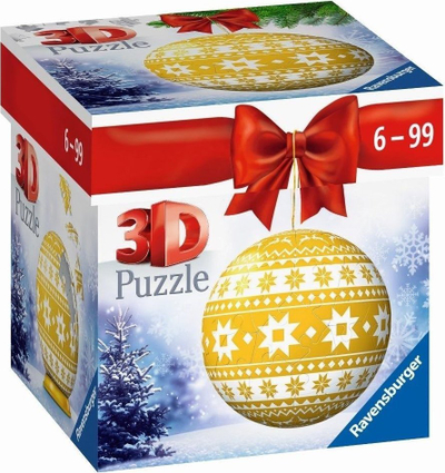 Puzzle 3D top dimri Ravensburger, 54 pjesë, dekor festash, i verdhë