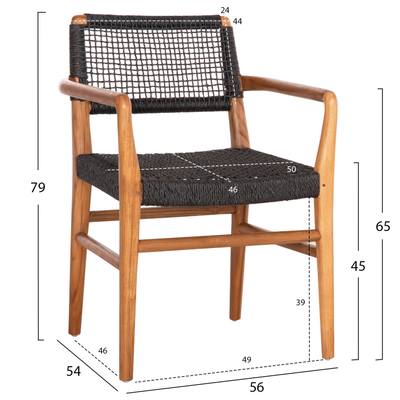 Kolltuk ngrënieje Rosco 56x54x79Hcm (HM6132.02), zezë