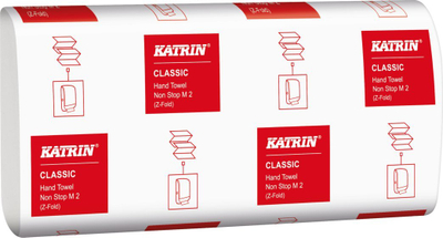 Хартиени пешкири Katrin Classic Hand Towel Non Stop M2, 2-слојни, Z-преклоп, бели