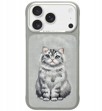Капак за телефон Nimmy Lucky Fashion Cat MagSafe, за Ајфон 17 Про Макс, магнетен, сив