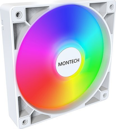 Вентилатор за куќиште Montech GF120 ARGB PWM, 120mm, 4 pin, бел