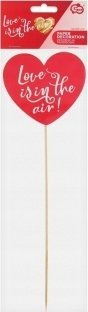 Dekor letre Godan Love Is in the Air, 10 x 30 cm, i bardh e i kuq