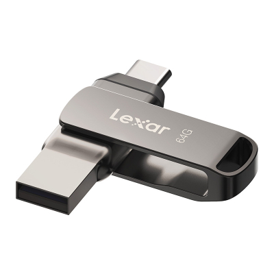USB Lexar JumpDrive Dual Drive D400, 64GB, USB 3.2 Type A Type C, argjendtë