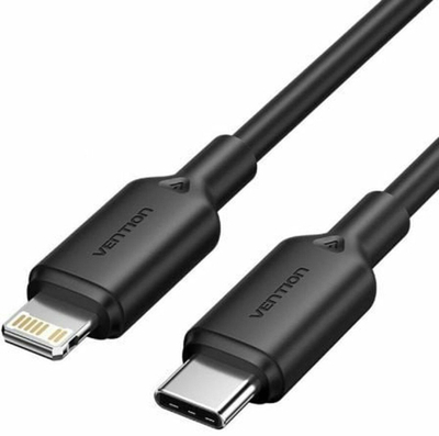 Kabllo Vention USB 2.0 Type C në Lightning, 3A, 2m, e zezë