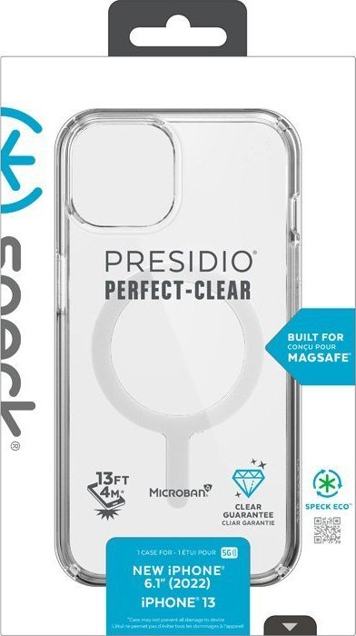 Kuti telefoni Speck Presidio Perfect Clear, MagSafe, për iPhone 14, transparente