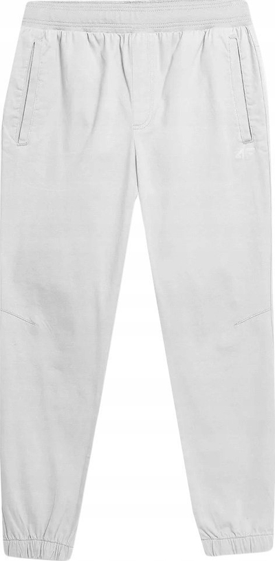 Pantallona jogger për burra 4F 4FSS23TTROM154, pambuk, me brez elastik, gri